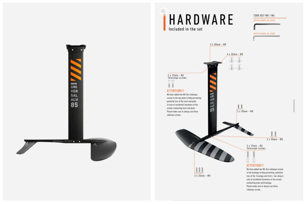 Picture of RRD UNIVERSAL SW FOIL SET Y30 85cm mast 1750cm2