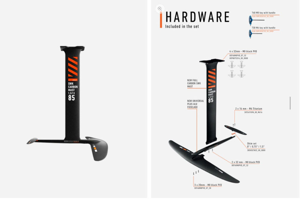 Picture of RRD UNIVERSAL FLYING FISH FOIL SET Y30 1050-1300cm2