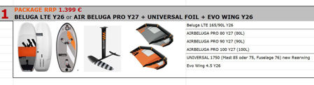 Picture of RRD Wing komplet Daska 90-100lit + Komplet Foil RRD Universal wing 1750cm2 Y30 2025  + RRD Evo Wing  Y26 4.5m2 V2